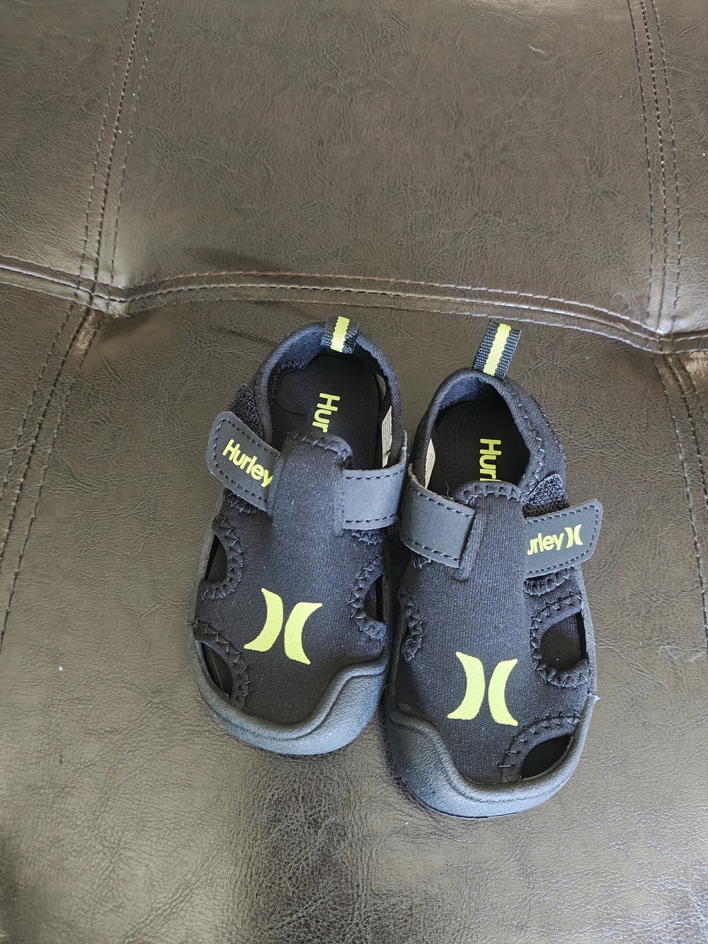 Hurley Kona Toddler - Black and Lime Water Sandals